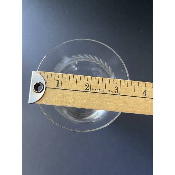 Vintage Floral Vine Etched Crystal Barware Wine Water Cocktail Glasses Set (4) - Picture 6 of 7